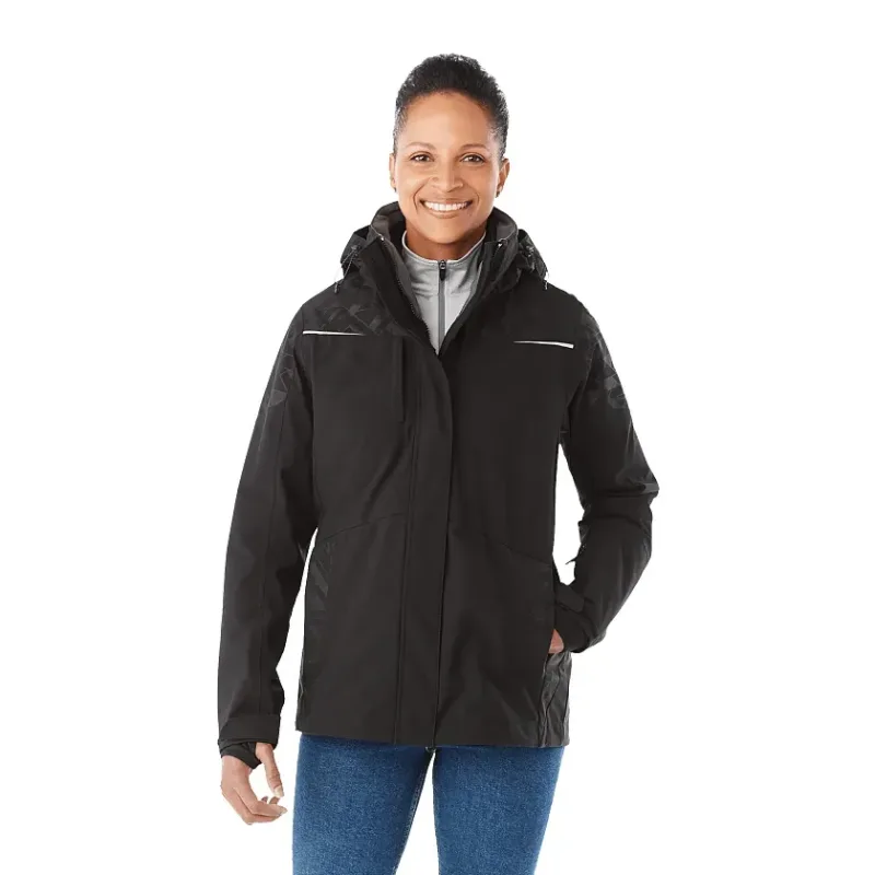 Customizable Women's 3-in-1 YAMASKA Waterproof Jacket with Detachable Hood — view 12