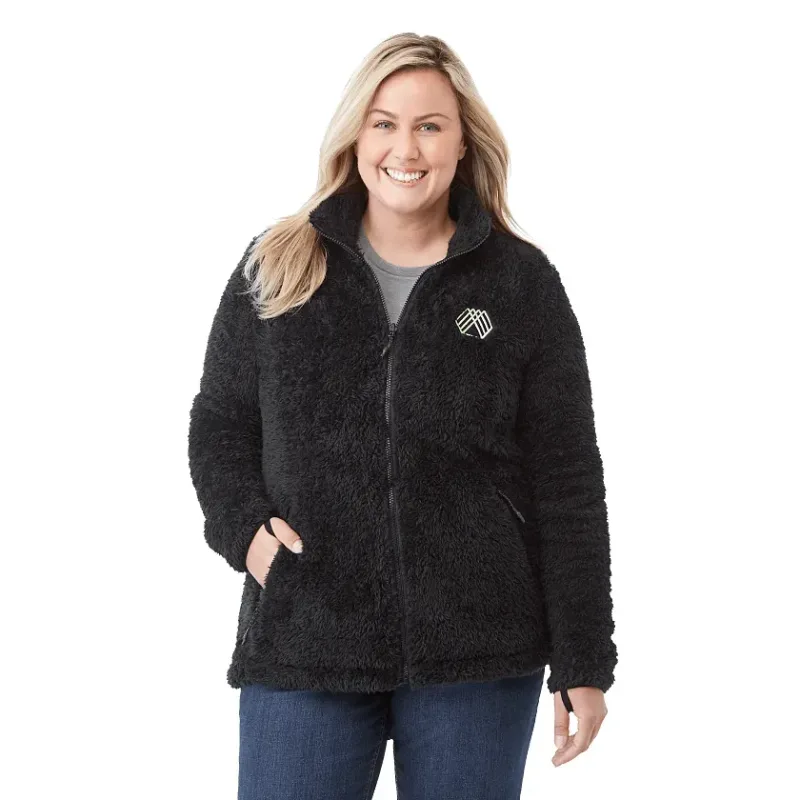 Customizable 3-in-1 Women's Sherpa Fleece Jacket with Detachable Hood — view 17