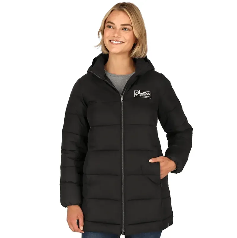 Custom Branded Geneva Eco Long Packable Insulated Jacket for Women — view 6