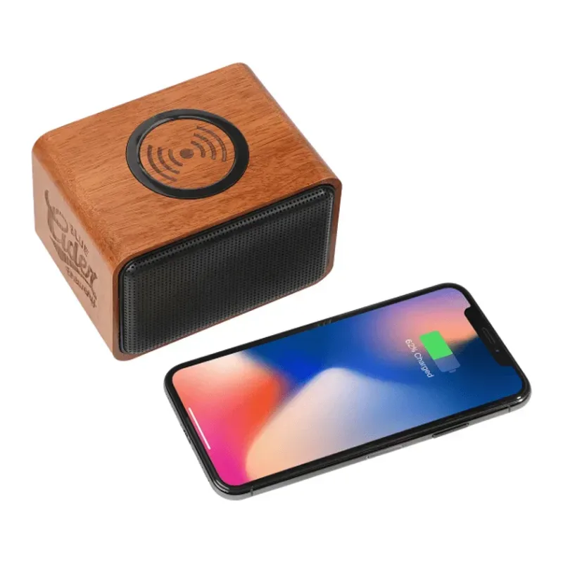 Custom Wood Bluetooth Speaker and Wireless Charging Pad — view 10