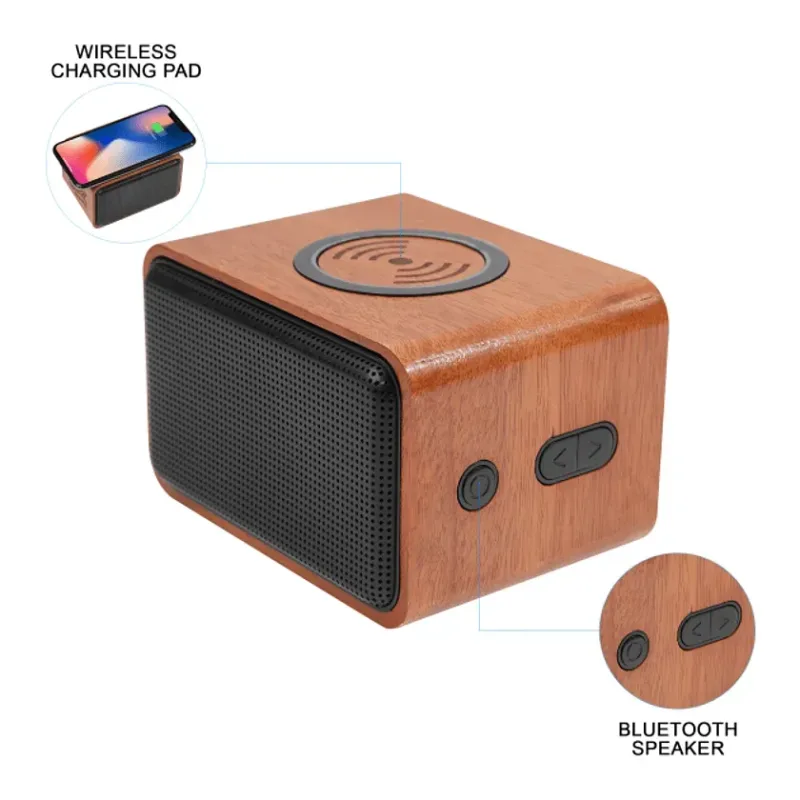 Custom Wood Bluetooth Speaker and Wireless Charging Pad — view 2