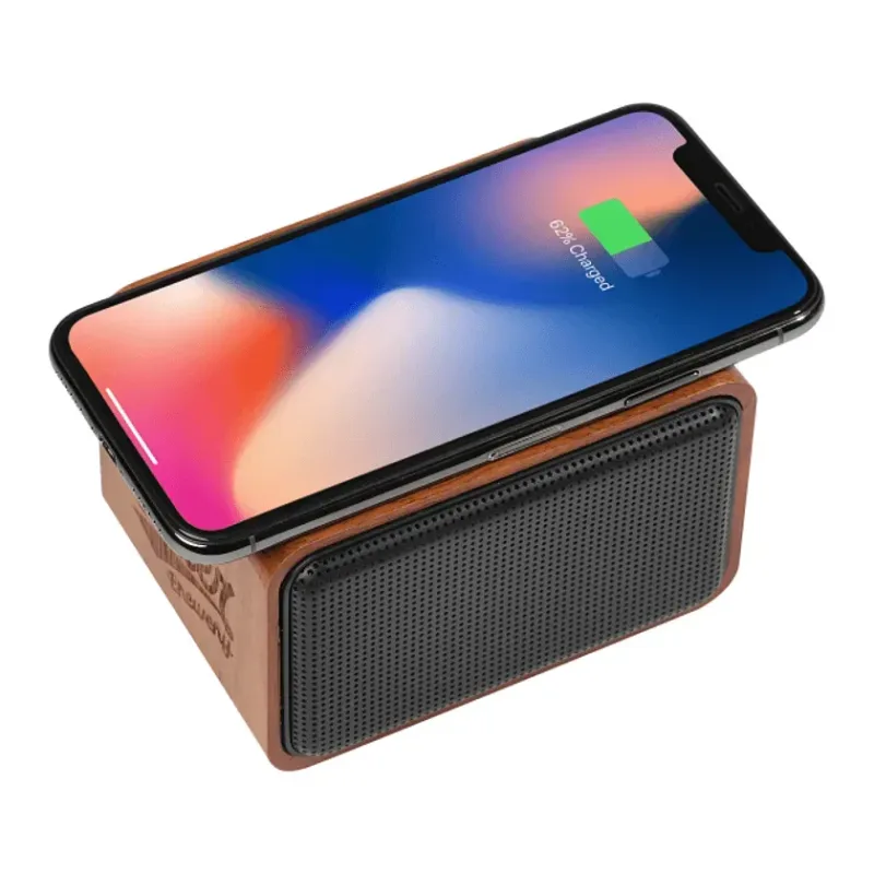 Custom Wood Bluetooth Speaker and Wireless Charging Pad — view 4
