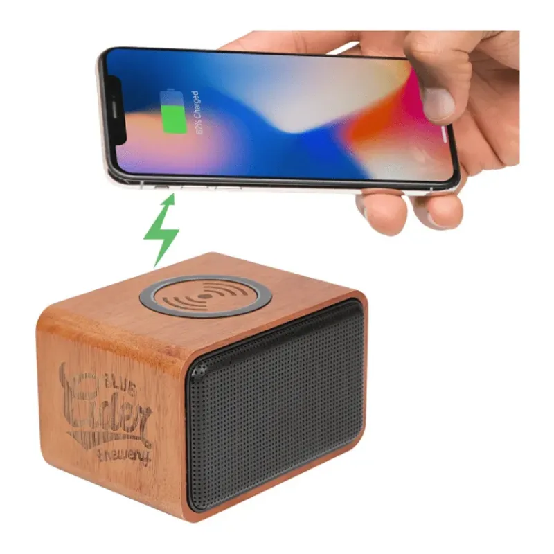 Custom Wood Bluetooth Speaker and Wireless Charging Pad — view 9