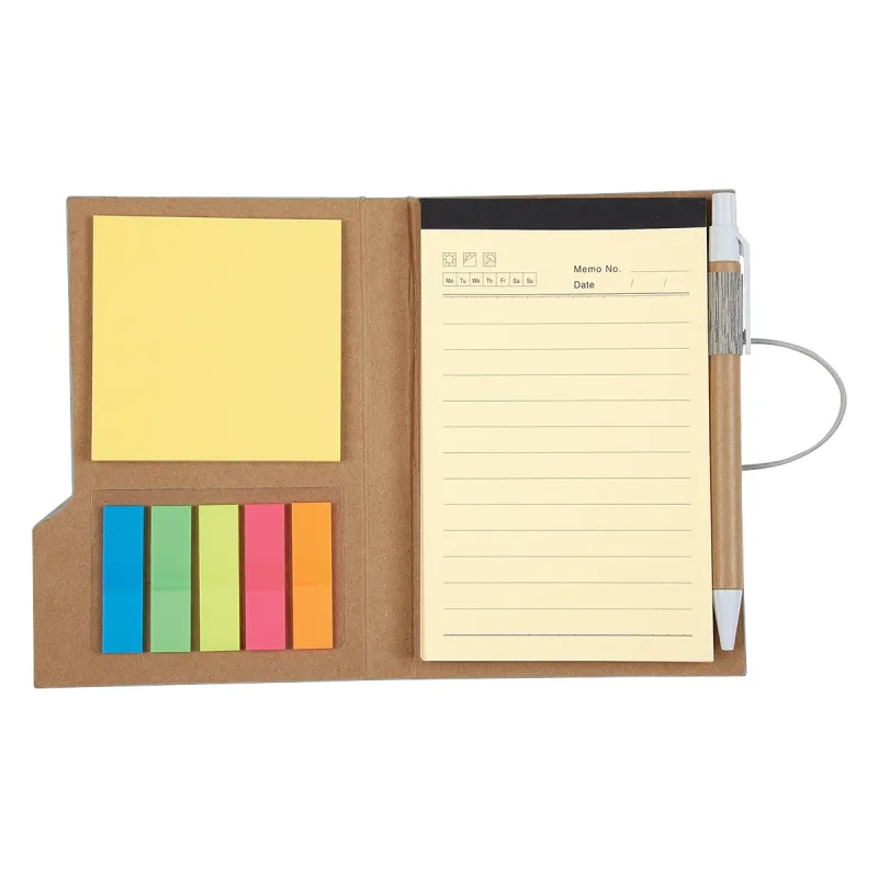 Woodgrain Look Notebook With Sticky Notes And Flags — view 8