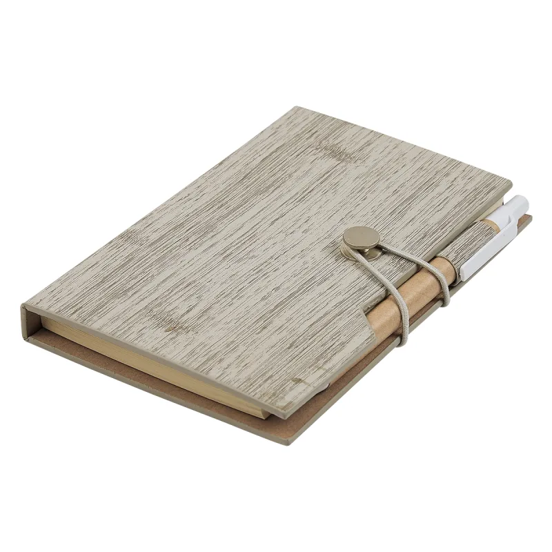 Woodgrain Look Notebook With Sticky Notes And Flags — view 9