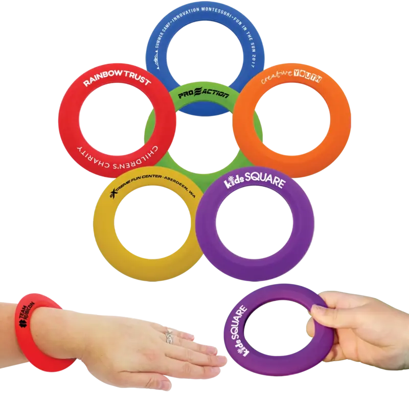 Customizable Silicone Stress Wrist Disc and Throwing Toy