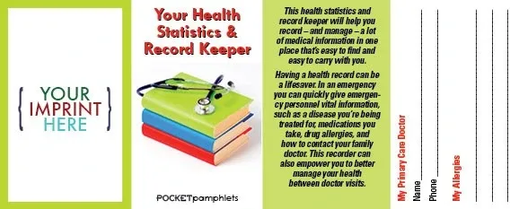 Your Health Statistics & Record Keeper Pocket Pamphlet