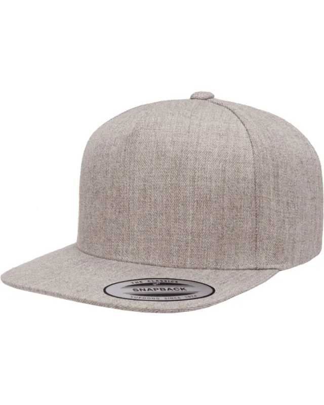 YP Classics Adult Flat Visor Classic Snapback Cap — view 5