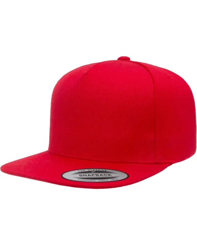 YP Classics Adult Flat Visor Classic Snapback Cap — view 3