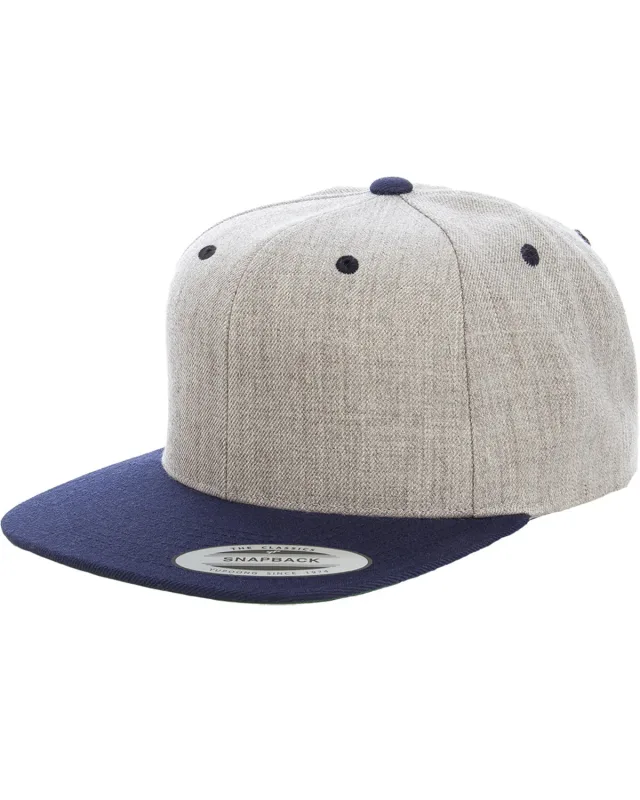 YP Classics Adult Flat Visor Classic Two-Tone Snapback Cap — view 11