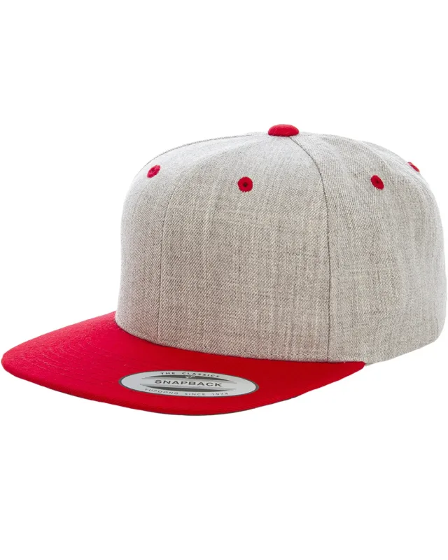 YP Classics Adult Flat Visor Classic Two-Tone Snapback Cap — view 2