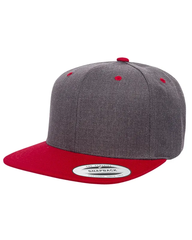 YP Classics Adult Flat Visor Classic Two-Tone Snapback Cap — view 22