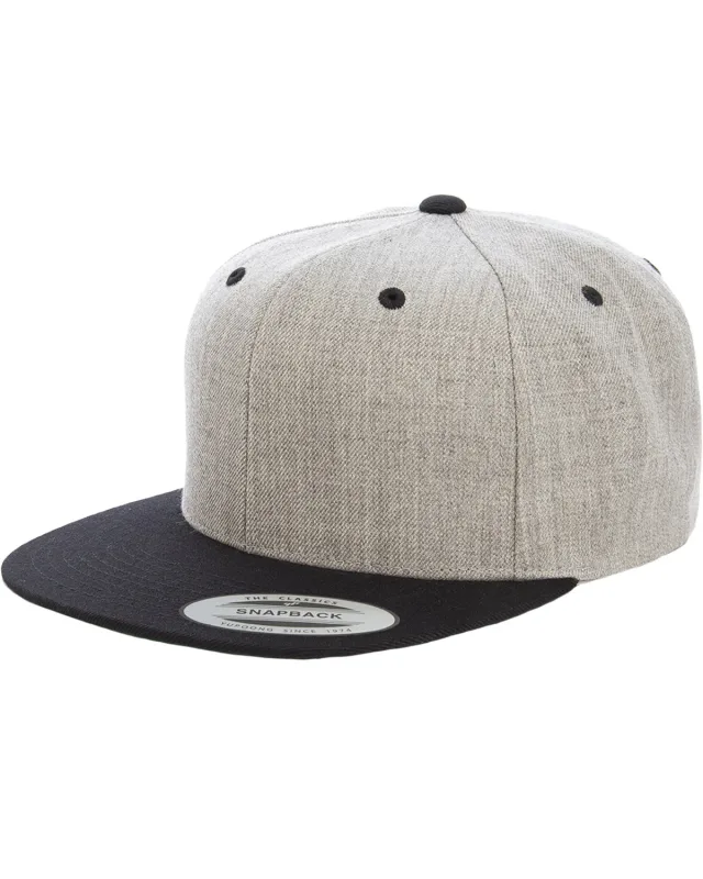 YP Classics Adult Flat Visor Classic Two-Tone Snapback Cap — view 5