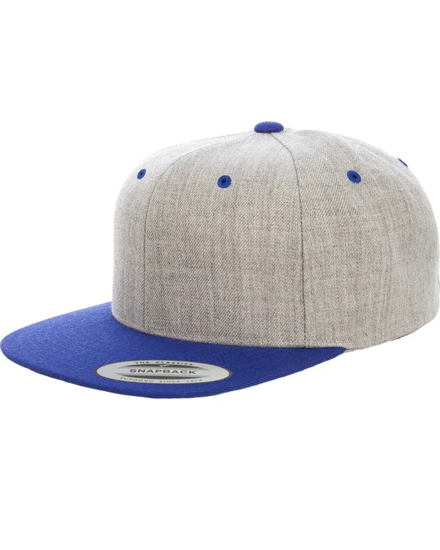 YP Classics Adult Flat Visor Classic Two-Tone Snapback Cap — view 8