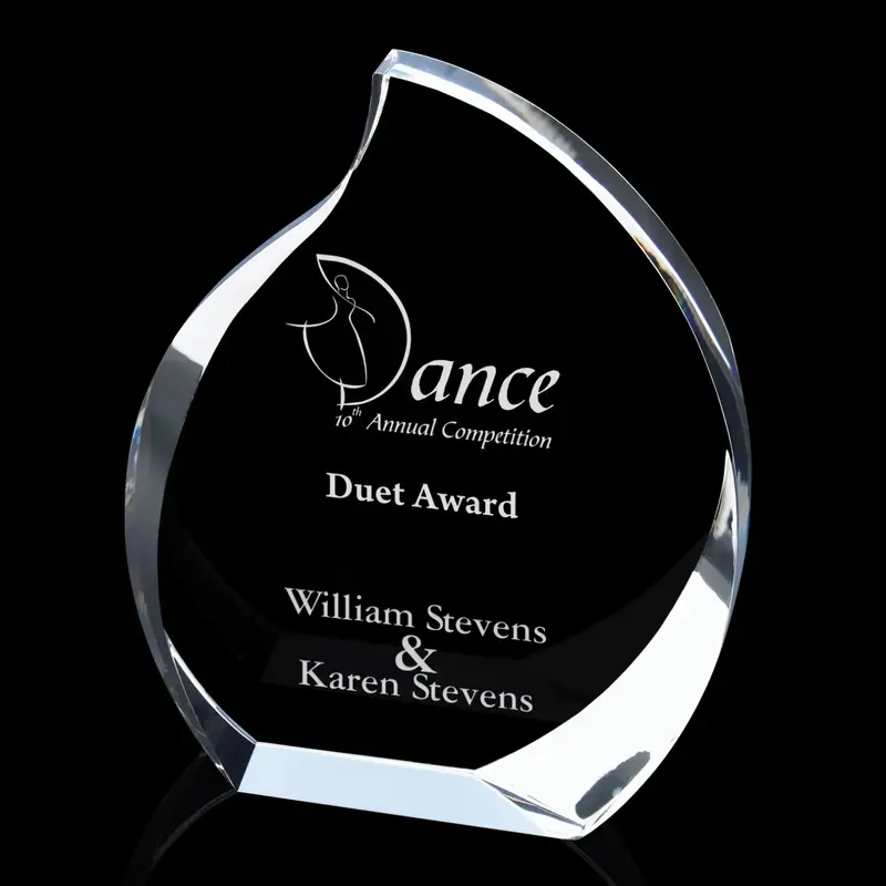 Custom Crystal Flame Award - Optic Elegance Singled-out