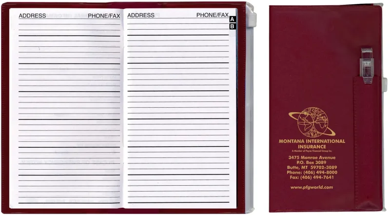 Customized Zip-Back Address Book with Pen & Additional Pocket — view 2
