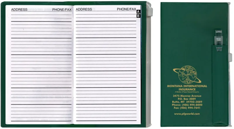 Customized Zip-Back Address Book with Pen & Additional Pocket — view 5