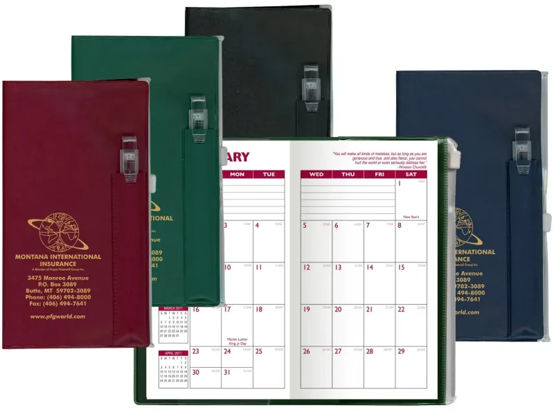 Personalized Monthly Pocket Planner with Pen & Additional Pocket — view 2