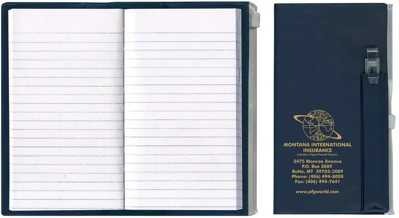 Customizable Zip-Back Tally Book with Pen & Additional Pocket