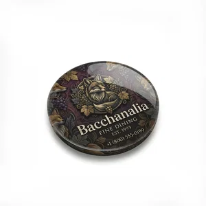 1 1/2" Diameter Circle Acrylic Magnet, 0.13" Thick, Full-Color Imprint