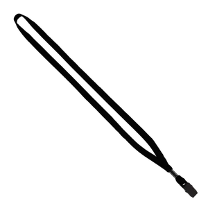 Cotton Lanyard with Metal Crimp & Bulldog Clip - 1/2"