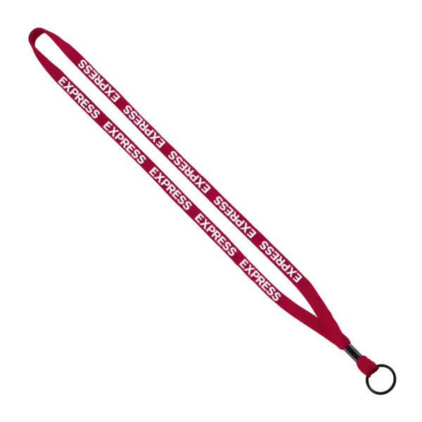 1/2" Cotton Lanyard with Metal Crimp & Split-Ring