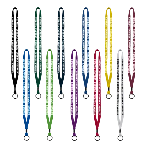 1/2" Cotton Lanyard with Metal Crimp & Split-Ring — view 2