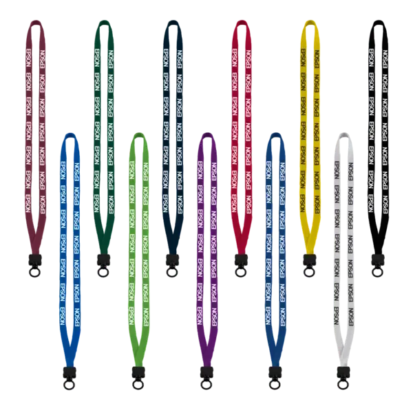 1/2" Cotton Lanyard with Plastic Clamshell & O-Ring