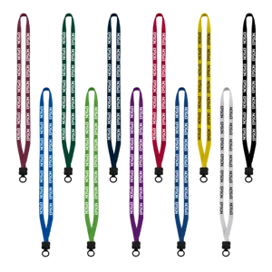 1/2" Cotton Lanyard with Plastic Clamshell & O-Ring