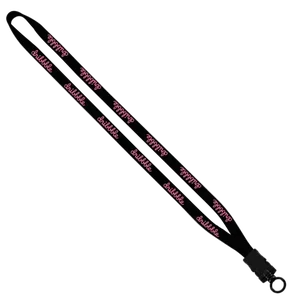 1/2" Cotton Lanyard with Plastic Snap-Buckle Release & O-Ring