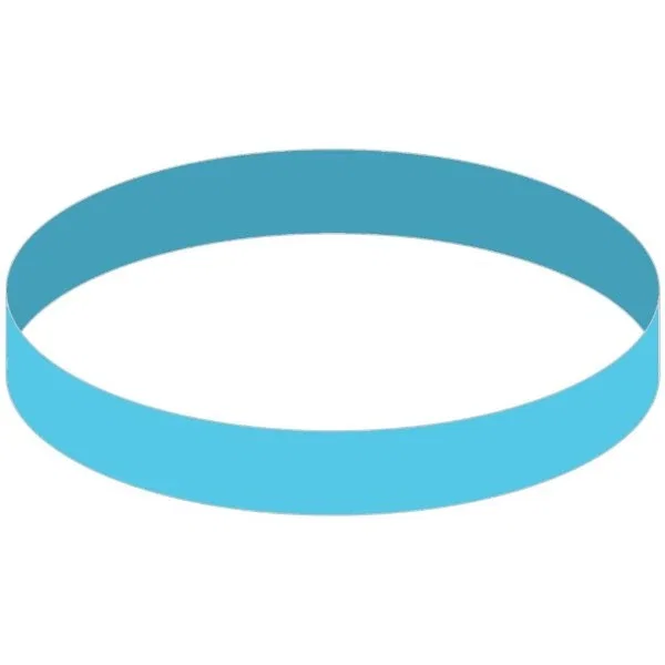 Debossed silicone wristband with imprinted logo wrapping around band, 1/2-inch