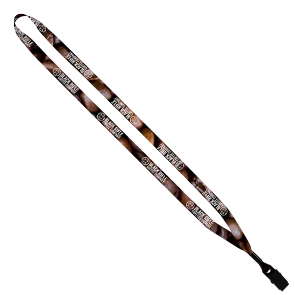Dye-Sublimated Lanyard with Metal Crimp and Bulldog Clip - 1/2"