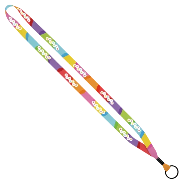1/2" Dye-Sublimated Lanyard with Metal Crimp & Metal Split-Ring