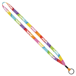 1/2" Dye-Sublimated Lanyard with Metal Crimp & Metal Split-Ring