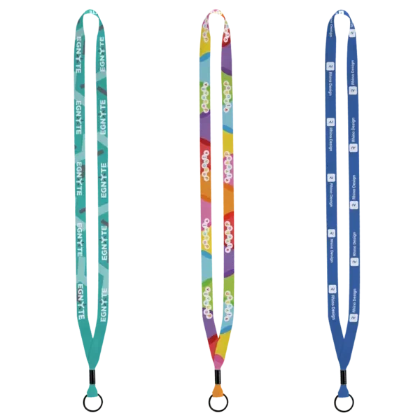 1/2" Dye-Sublimated Lanyard with Metal Crimp & Metal Split-Ring — view 2