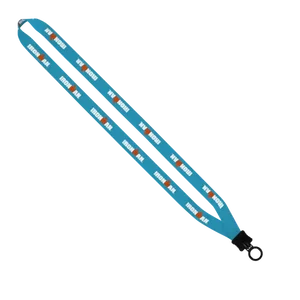 Dye Sublimated Lanyard w/Plastic Clamshell & O-Ring - 1/2"