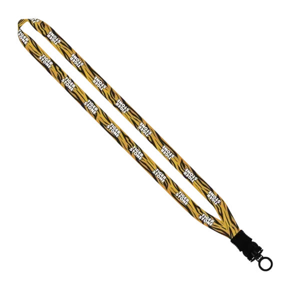 Dye Sublimated Lanyard w/ Plastic Snap Buckle Release & O-Ring - 1/2"