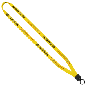 1/2" Dye-Sublimated Stretchy Elastic Lanyard with Plastic Clamshell and Plastic O-Ring