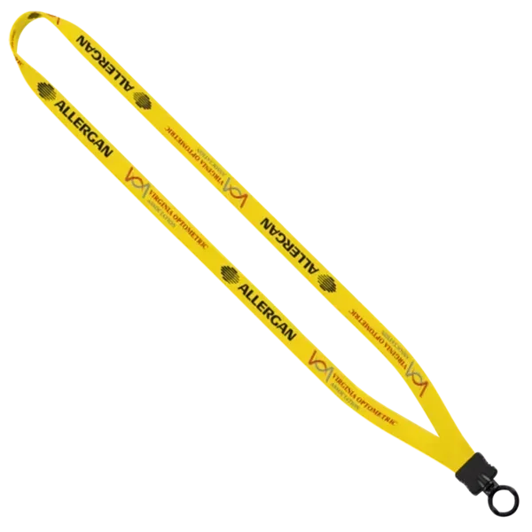 1/2" Dye-Sublimated Stretchy Elastic Lanyard with Plastic Clamshell and Plastic O-Ring