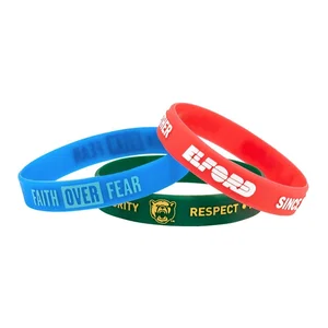 1/2" Embossed Silicone Wristband with Imprint