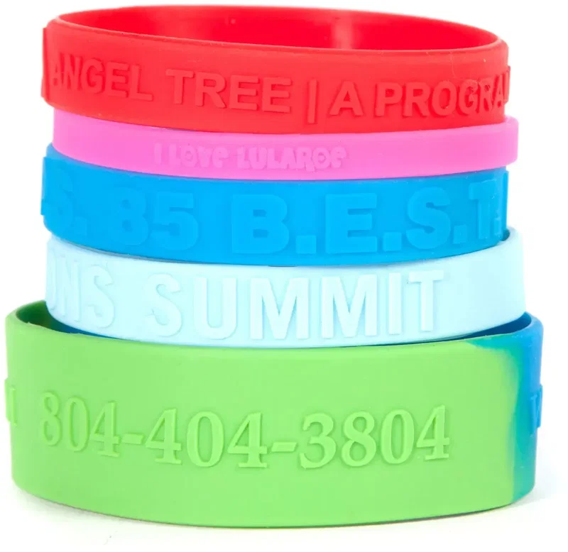 Embossed Silicone Wristbands - 1/2" — view 2
