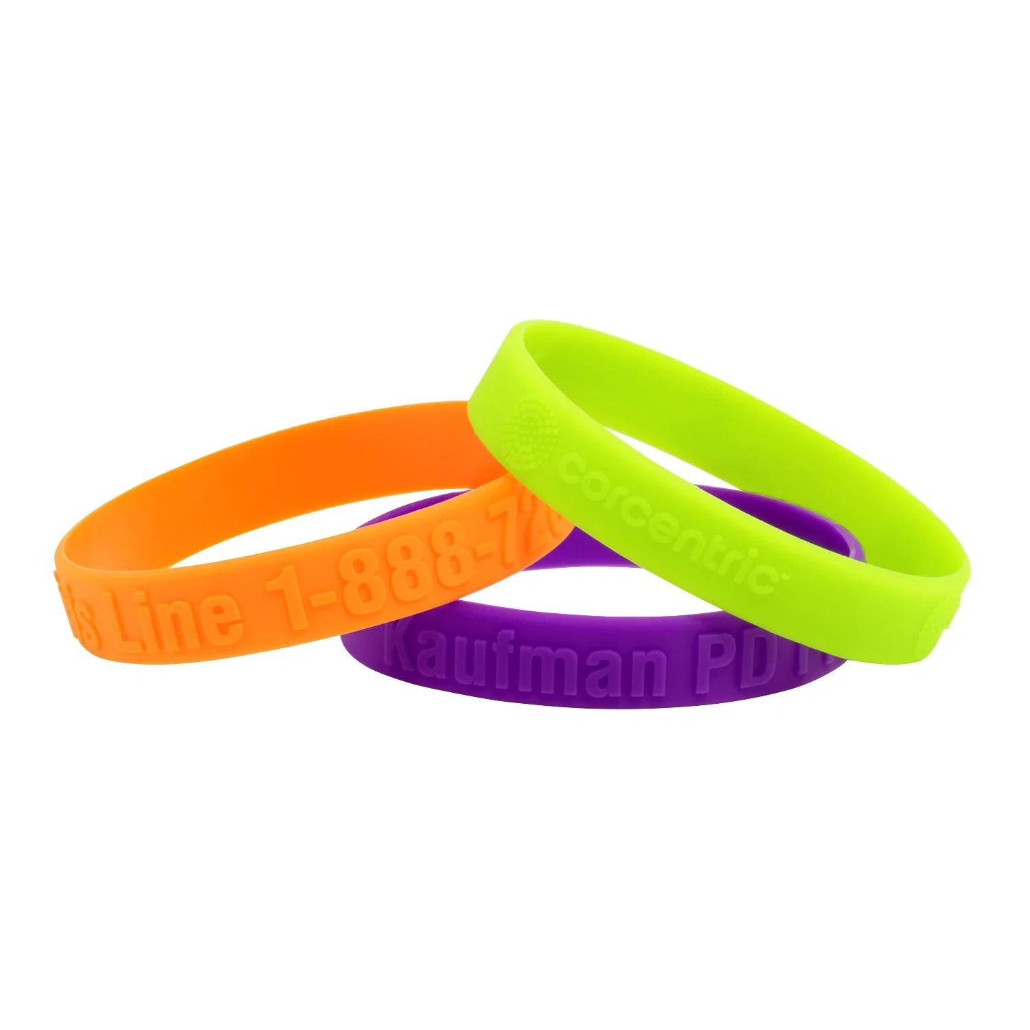 1/2" Embossed Silicone Wristband — view 2