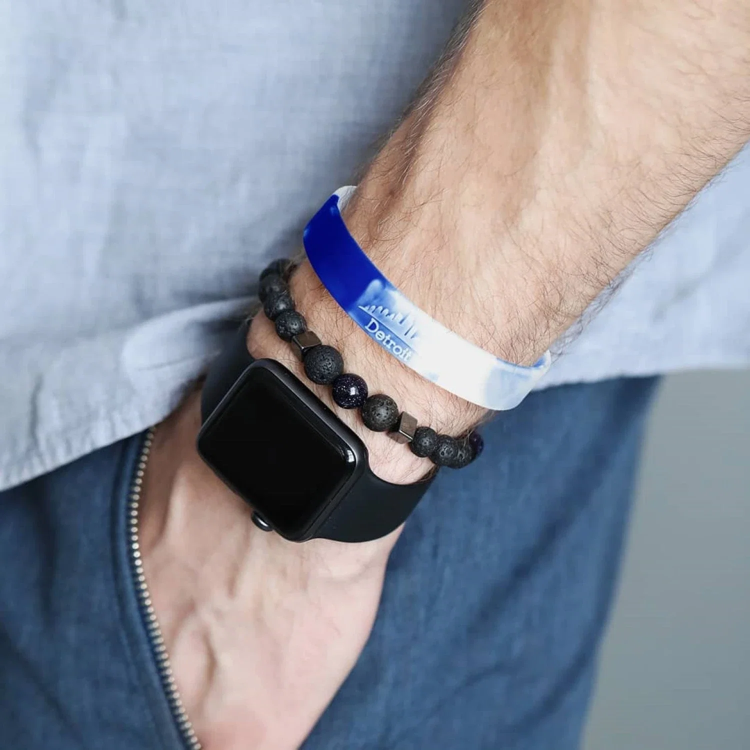 1/2" Embossed Silicone Wristband — view 3