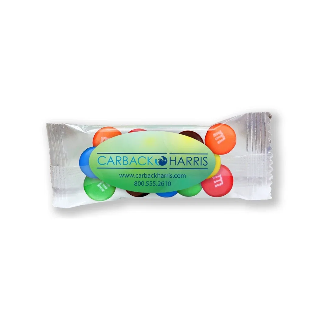 1/2 oz. Snack Bag with Label Premium Fill — Clear,Candy Fill: M&M's™ — view 2
