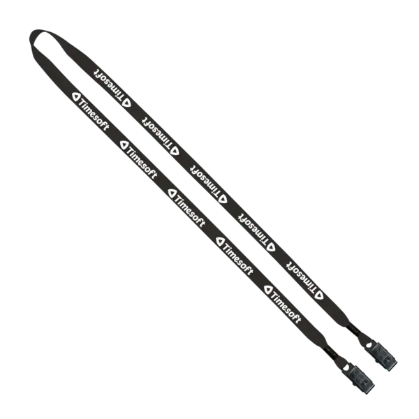 1/2" Polyester Double Bulldog Clip Lanyard