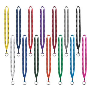 Polyester Lanyard w/Metal Crimp & Metal Split Ring - 1/2"