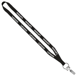 1/2" Polyester Lanyard with Sewn Metal Bulldog Clip