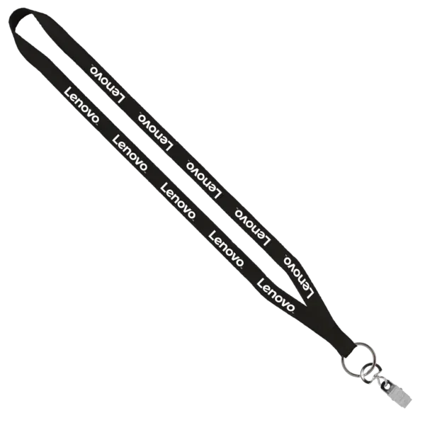 1/2" Polyester Lanyard with Sewn Metal Bulldog Clip