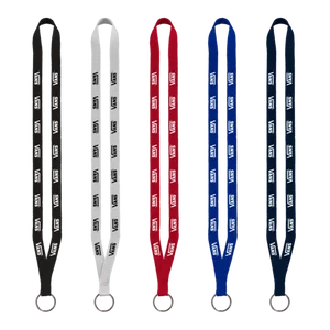 1/2" Polyester Lanyard with Sewn Metal Split-Ring