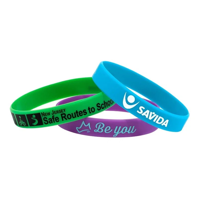 1/2" Silk-Screened Silicone Wristband